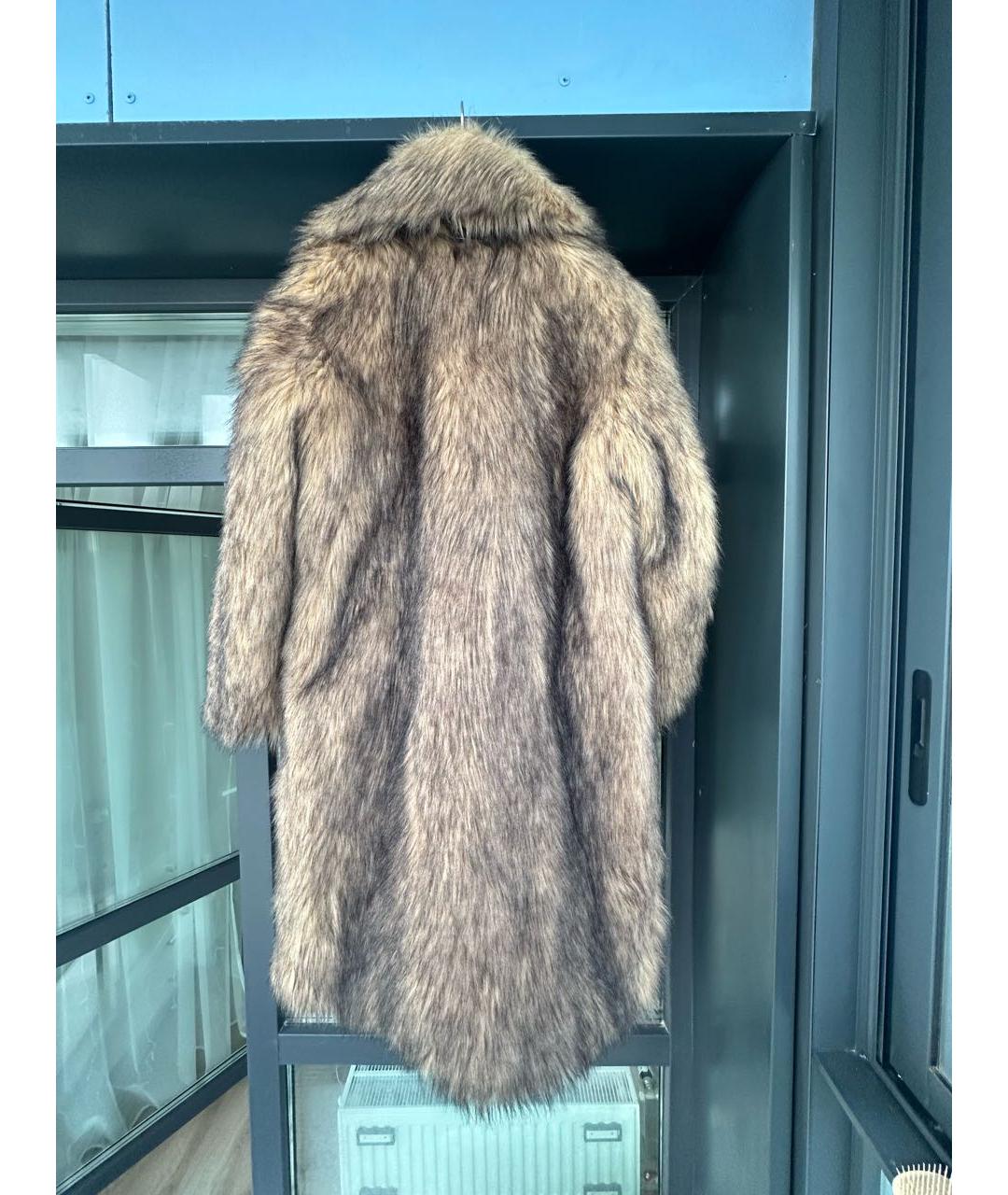 PACO RABANNE Коричневая полиэстеровая шуба, фото 2