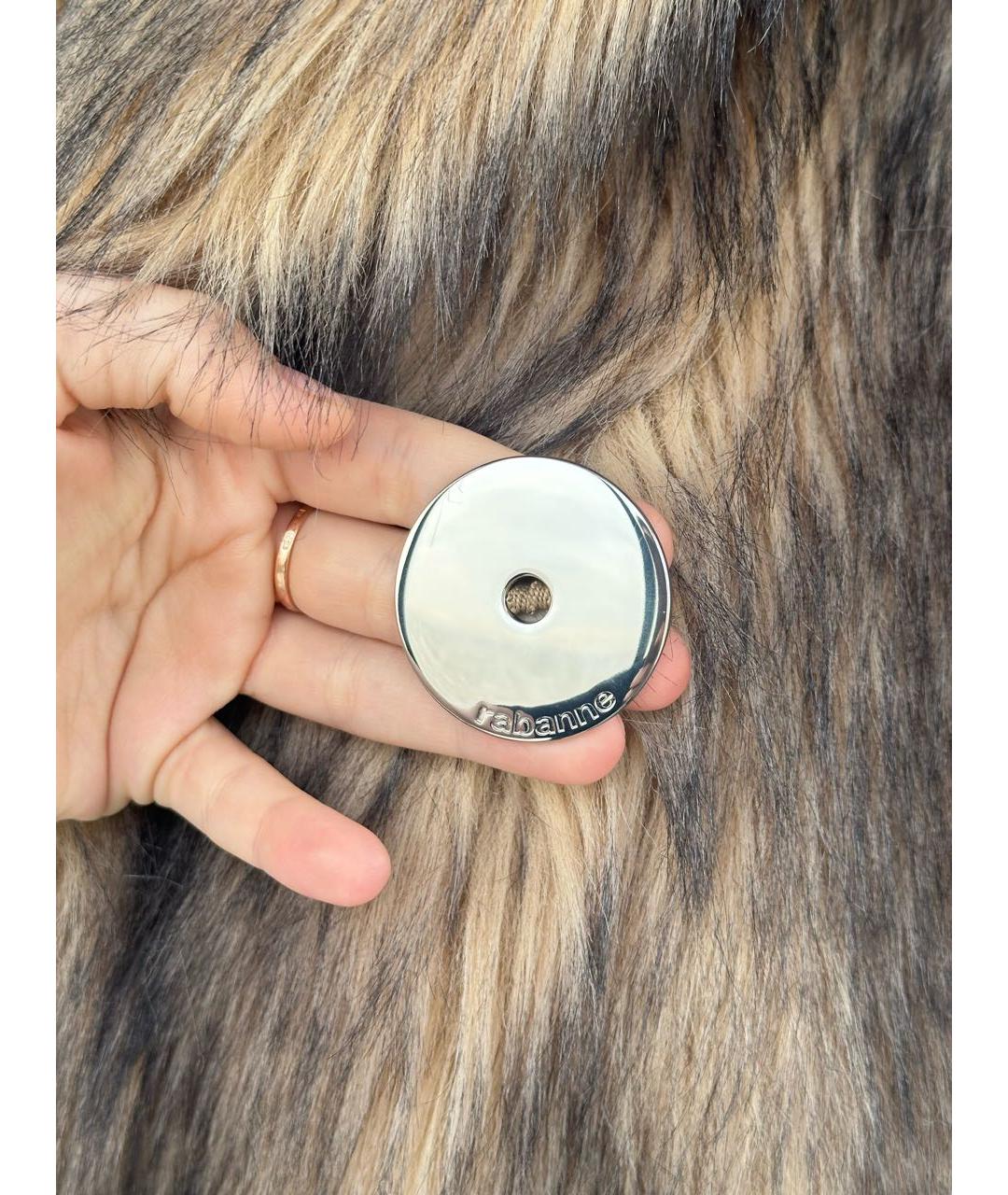 PACO RABANNE Коричневая полиэстеровая шуба, фото 4