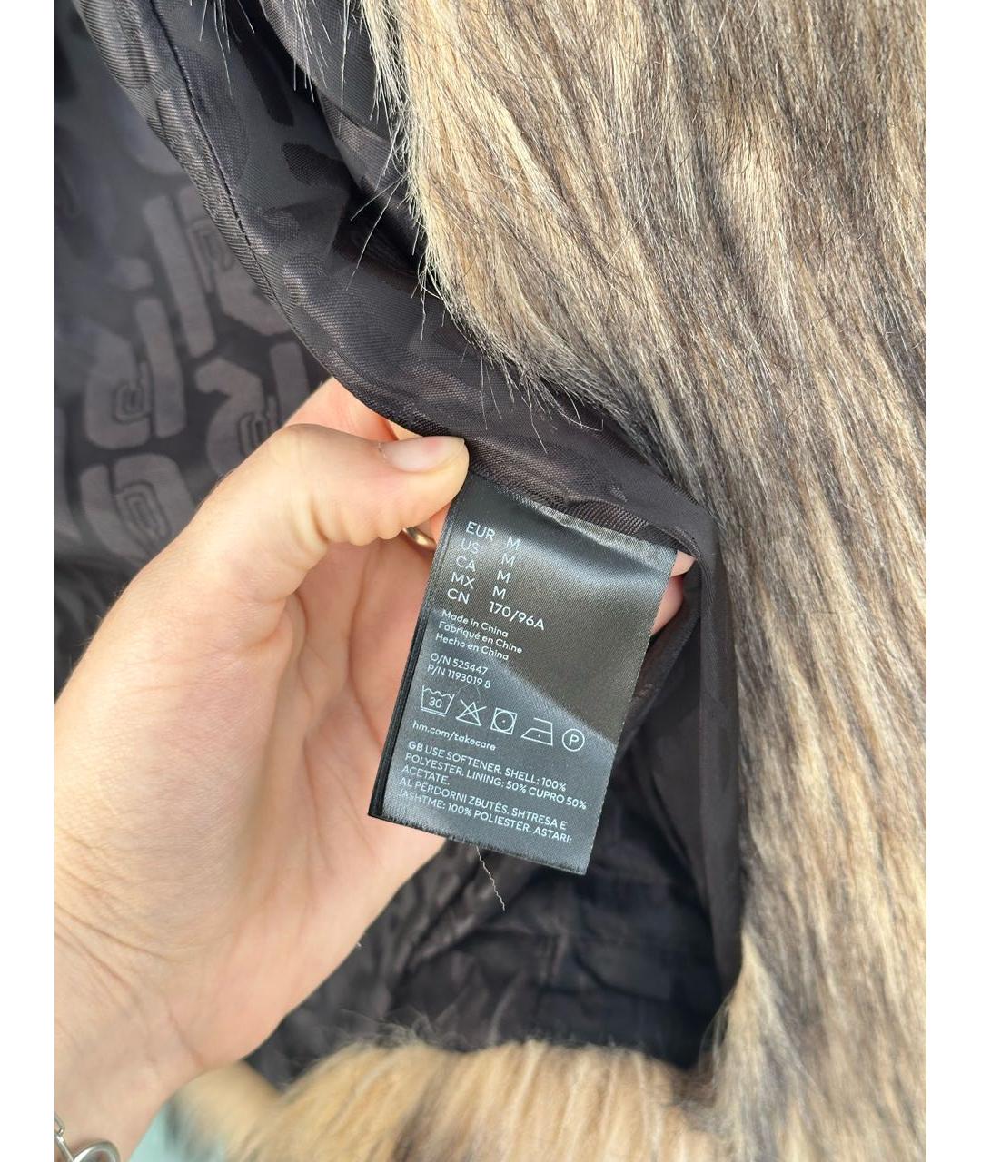 PACO RABANNE Коричневая полиэстеровая шуба, фото 5