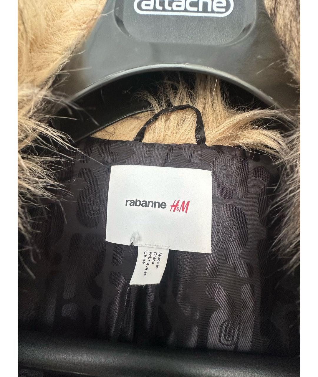 PACO RABANNE Коричневая полиэстеровая шуба, фото 3