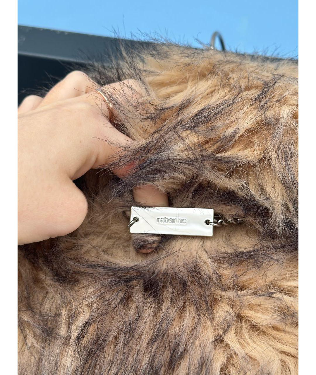 PACO RABANNE Коричневая полиэстеровая шуба, фото 6