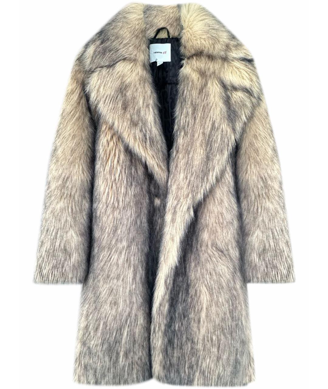 PACO RABANNE Коричневая полиэстеровая шуба, фото 1