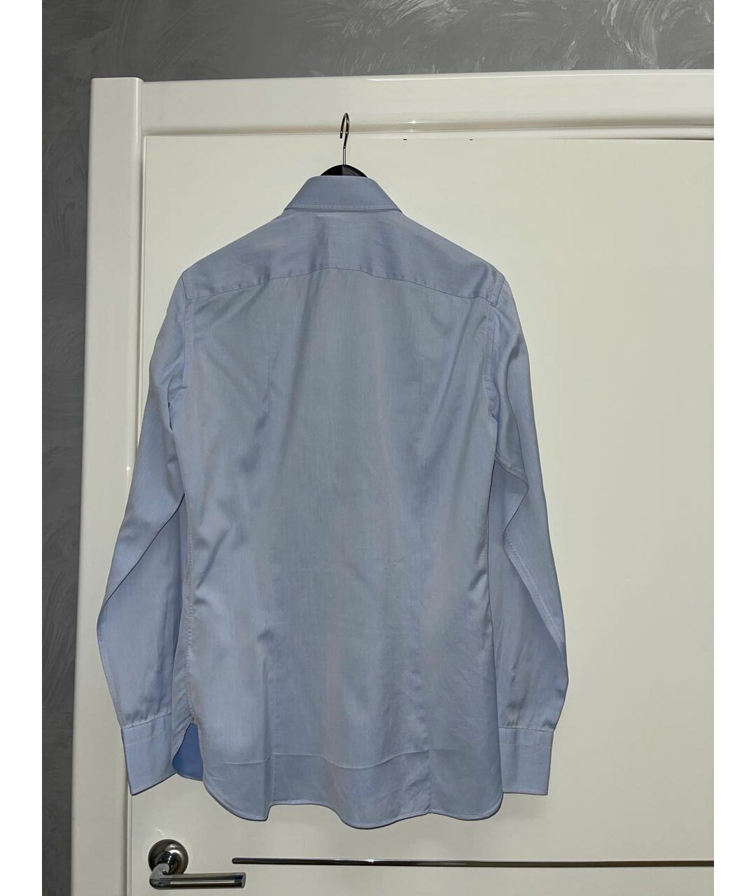 ERMENEGILDO ZEGNA Голубая хлопковая классическая рубашка, фото 2