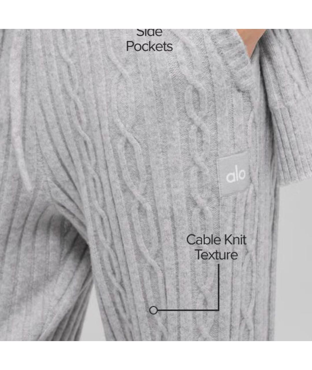 ALO YOGA Серые прямые брюки, фото 3