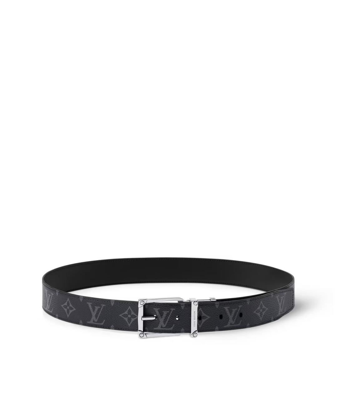 LOUIS VUITTON Черный кожаный ремень, фото 4