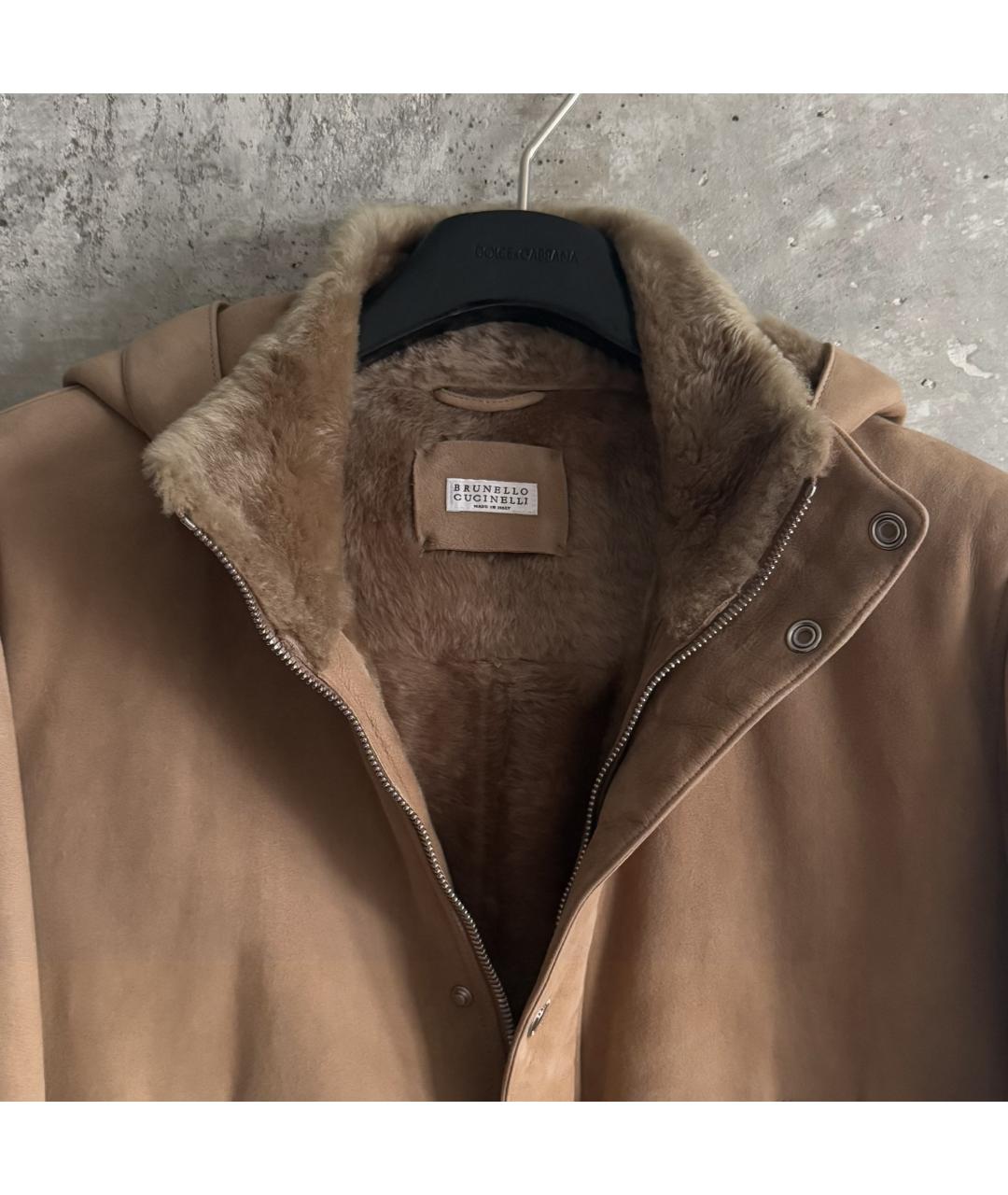 BRUNELLO CUCINELLI Коричневая хлопковая дубленка/шуба, фото 6