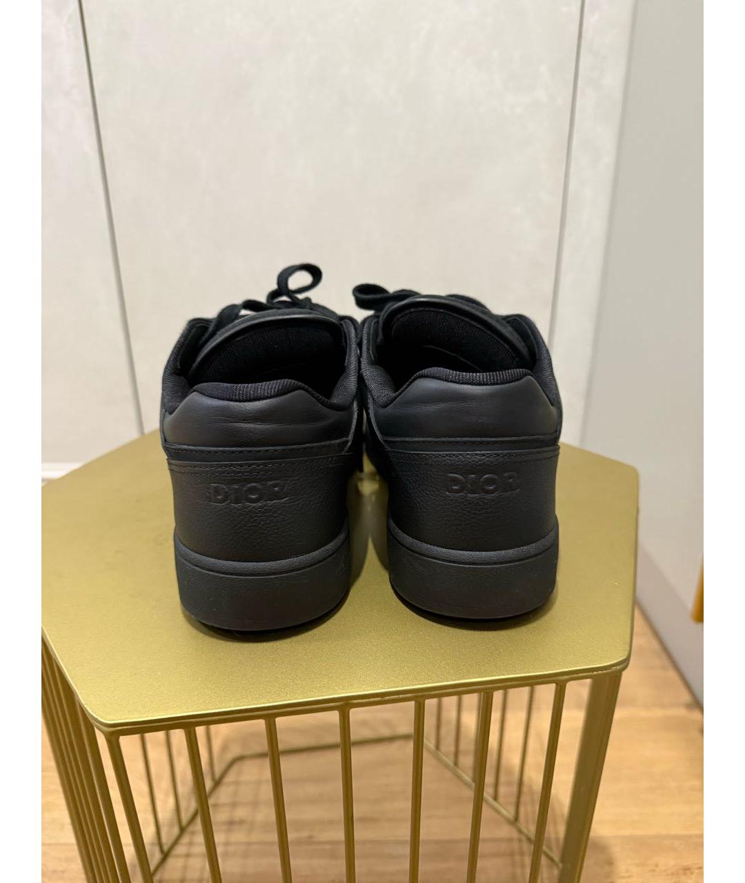 CHRISTIAN DIOR Черные кожаные низкие кроссовки / кеды, фото 4