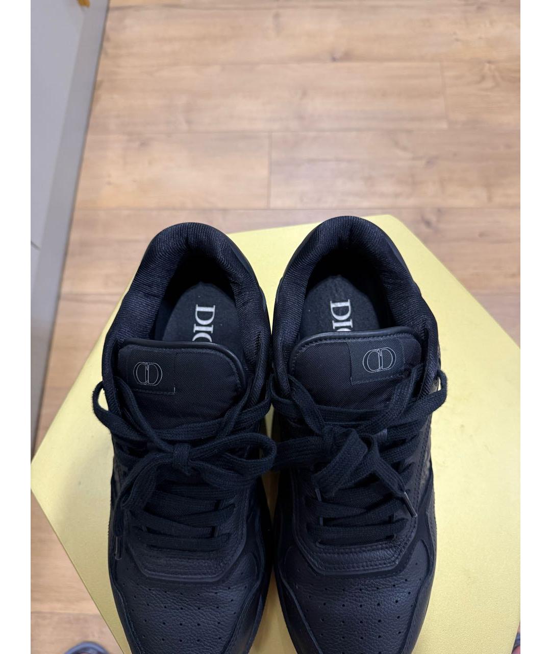 CHRISTIAN DIOR Черные кожаные низкие кроссовки / кеды, фото 3