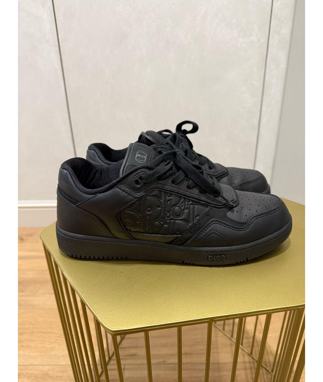CHRISTIAN DIOR Черные кожаные низкие кроссовки / кеды, фото 5
