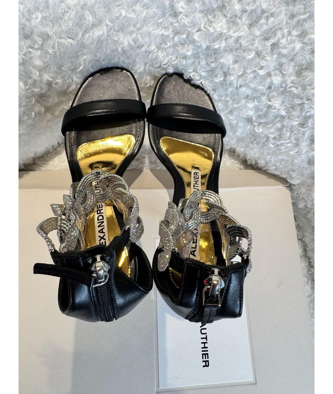 ALEXANDRE VAUTHIER Черные кожаные босоножки, фото 3