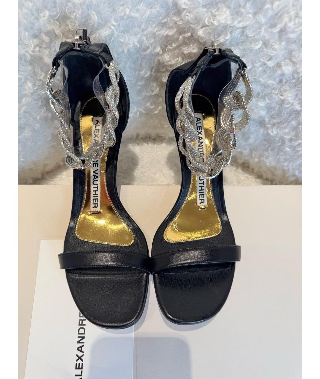 ALEXANDRE VAUTHIER Черные кожаные босоножки, фото 2