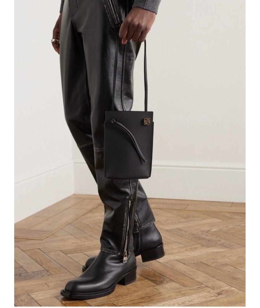 LOEWE Черная кожаная сумка на плечо, фото 5