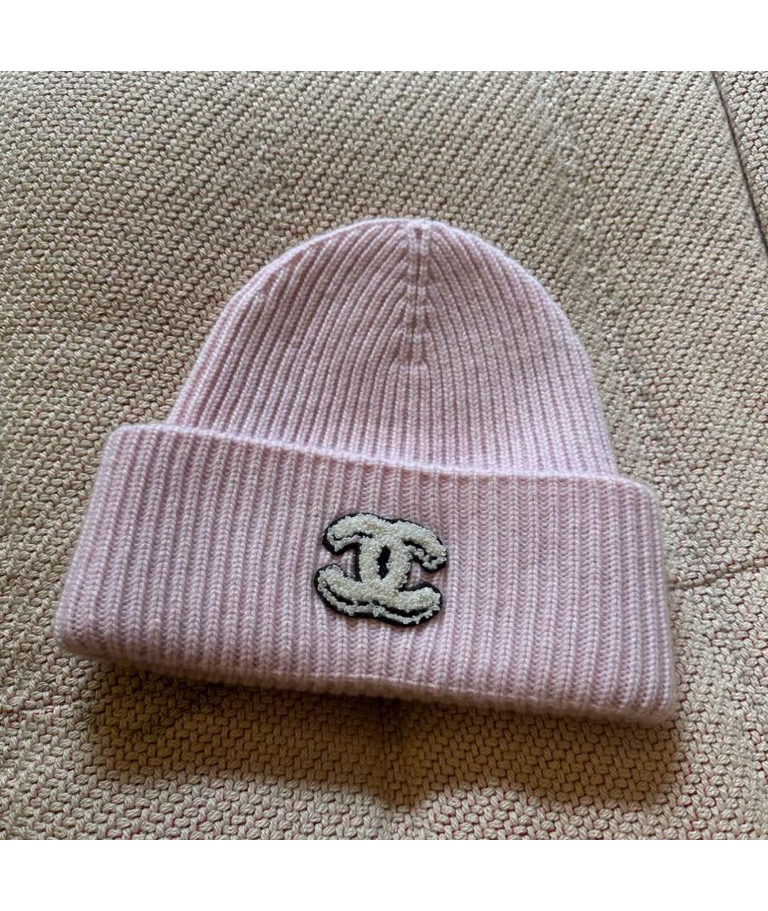 CHANEL Розовая кашемировая шапка, фото 3