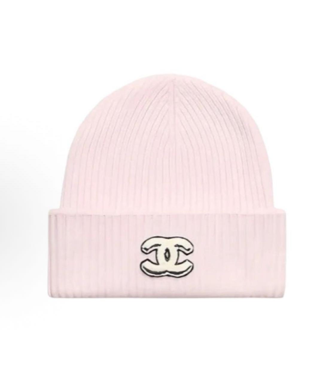 CHANEL Розовая кашемировая шапка, фото 4