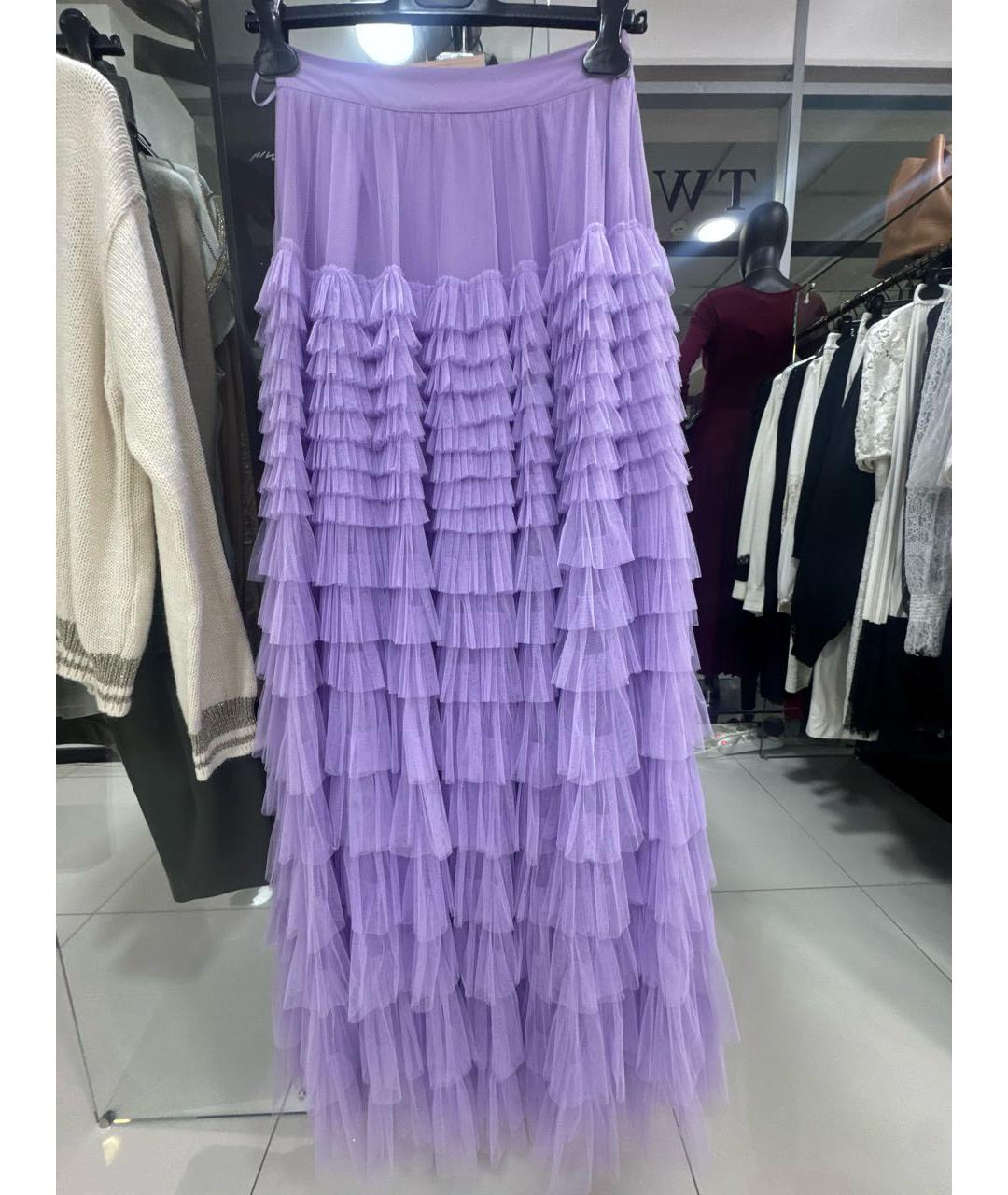 TWIN-SET Фиолетовая полиэстеровая юбка макси, фото 9