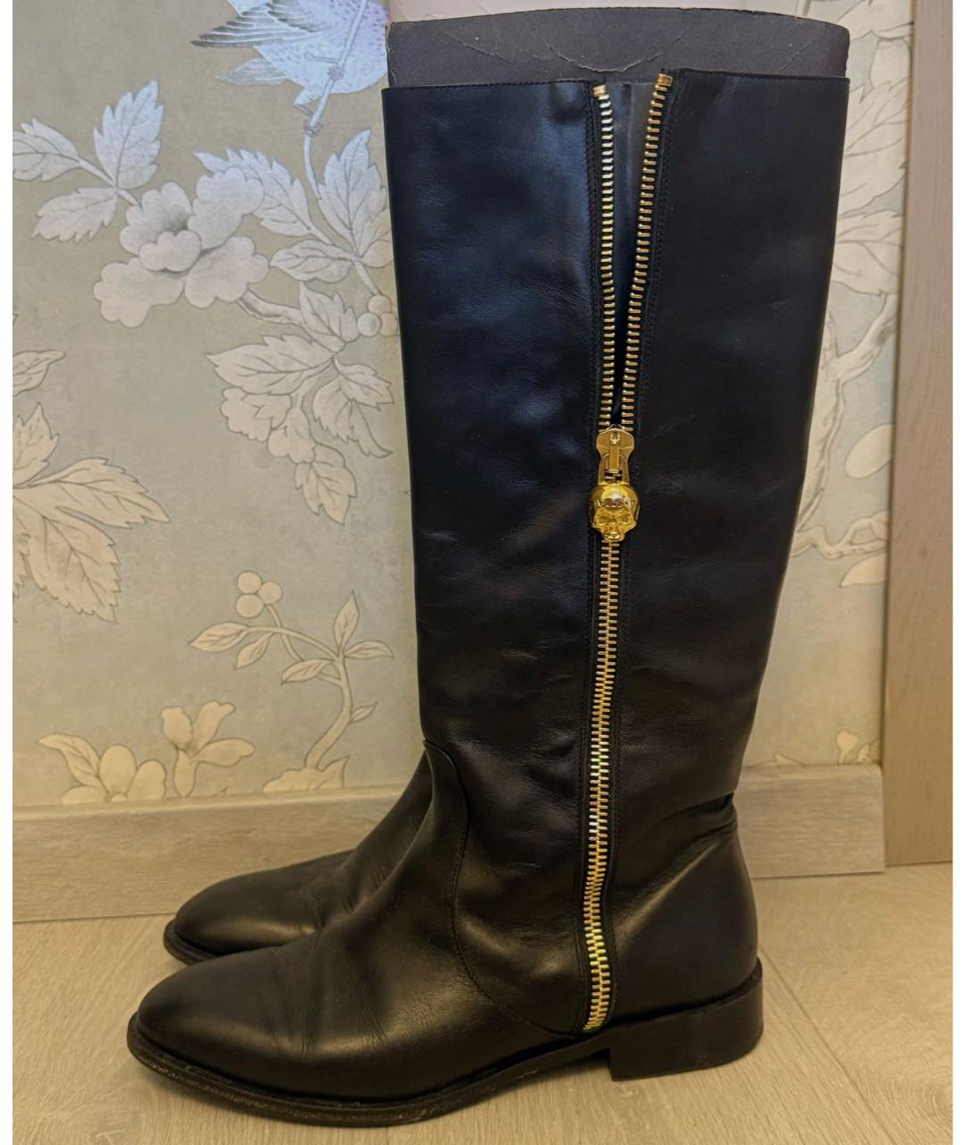 JOHN RICHMOND Черные кожаные сапоги, фото 3