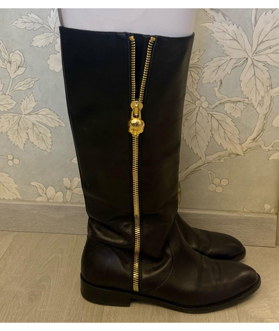 JOHN RICHMOND Черные кожаные сапоги, фото 5