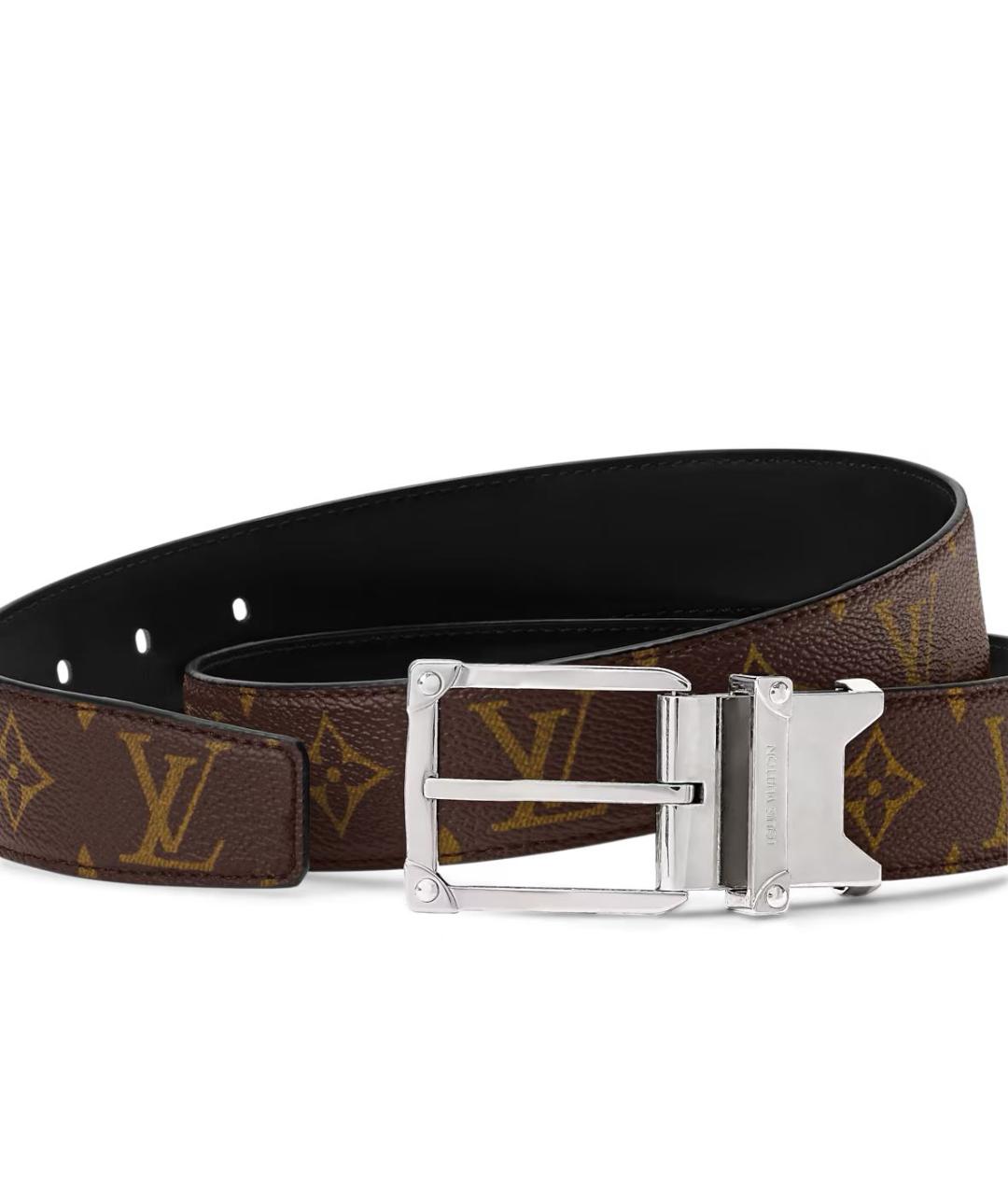 LOUIS VUITTON Коричневый кожаный ремень, фото 3