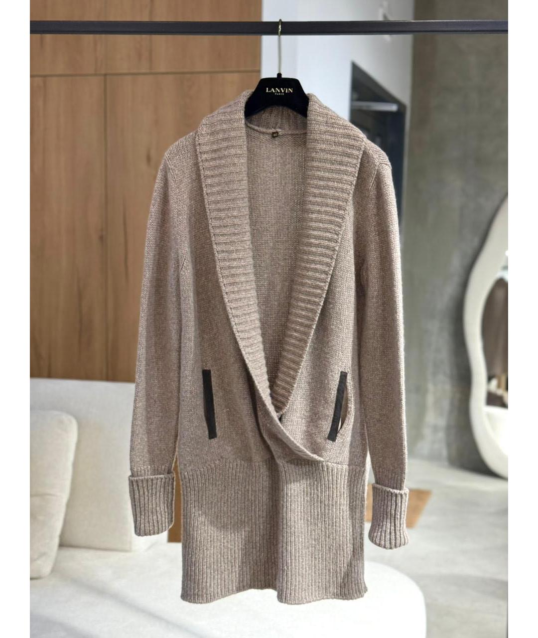 LORO PIANA Бежевый кашемировый кардиган, фото 2