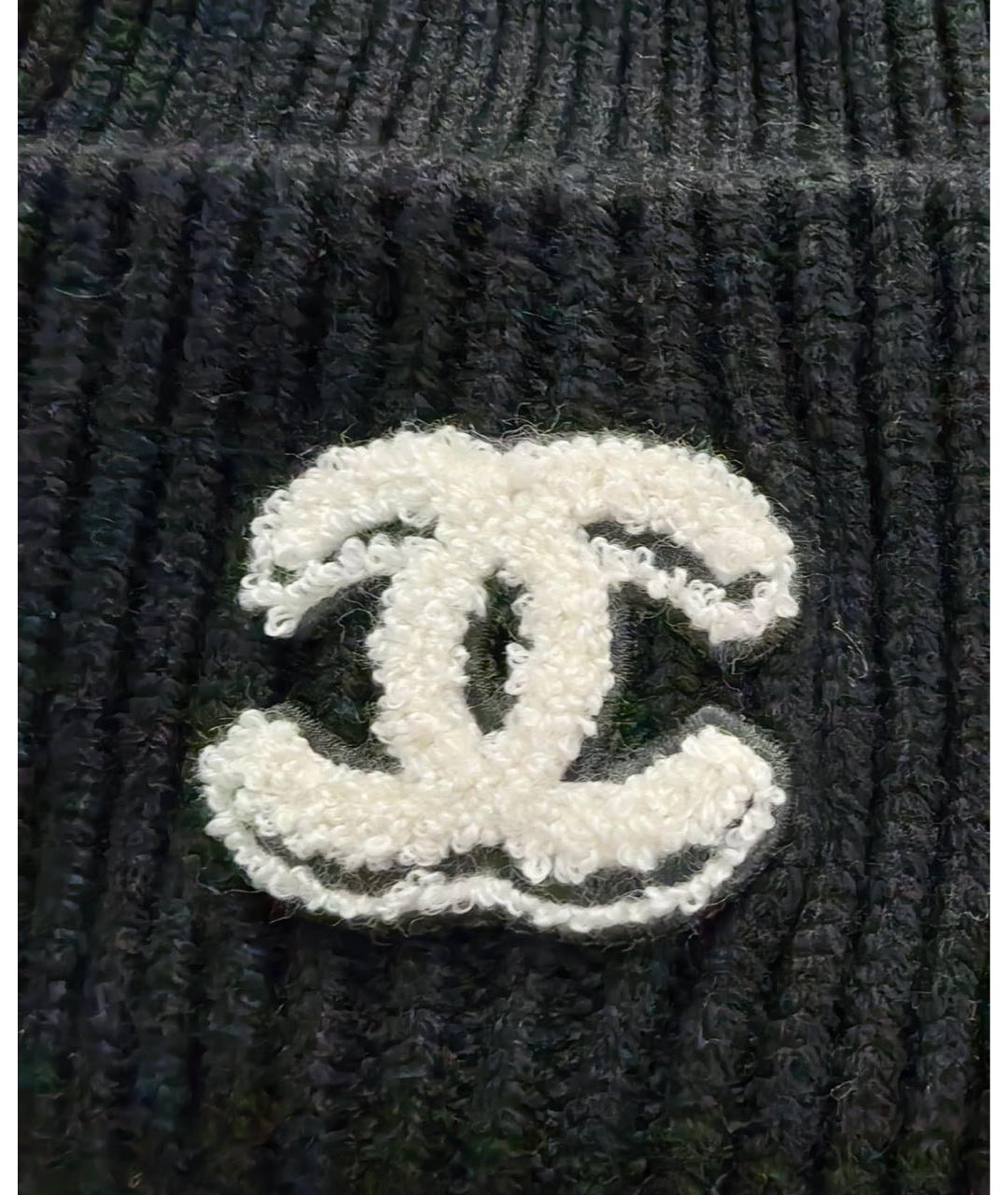 CHANEL Черная кашемировая шапка, фото 5