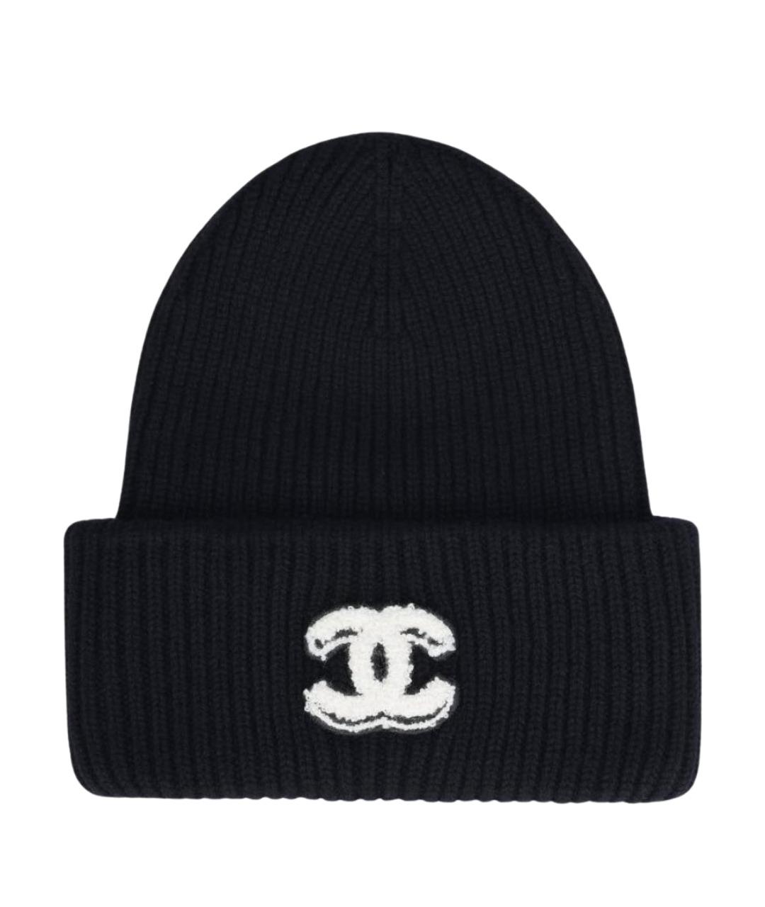 CHANEL Черная кашемировая шапка, фото 1