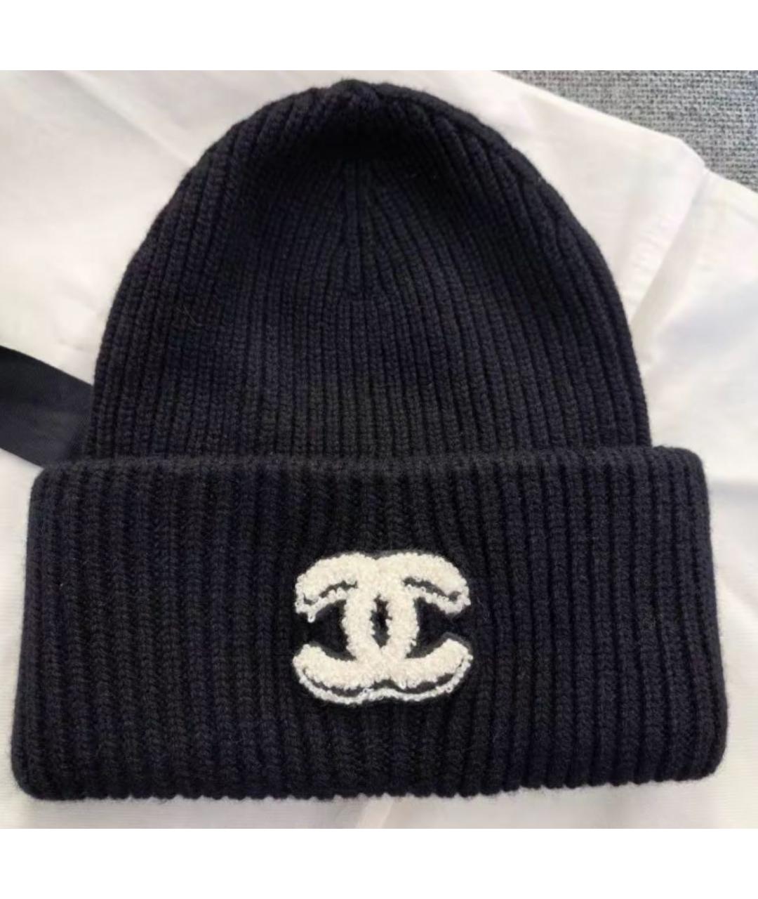 CHANEL Черная кашемировая шапка, фото 4