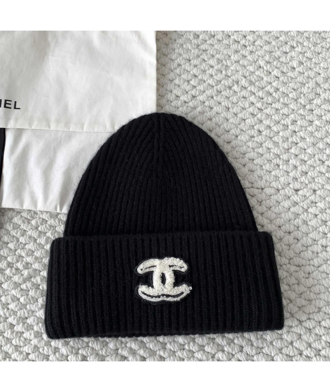 CHANEL Черная кашемировая шапка, фото 7
