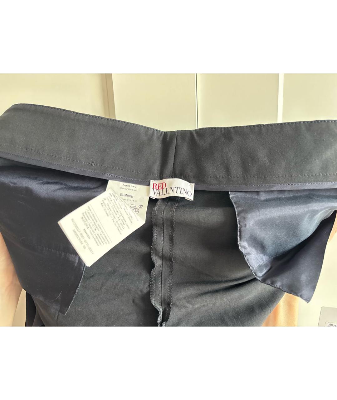 RED VALENTINO Черные вискозные прямые брюки, фото 3