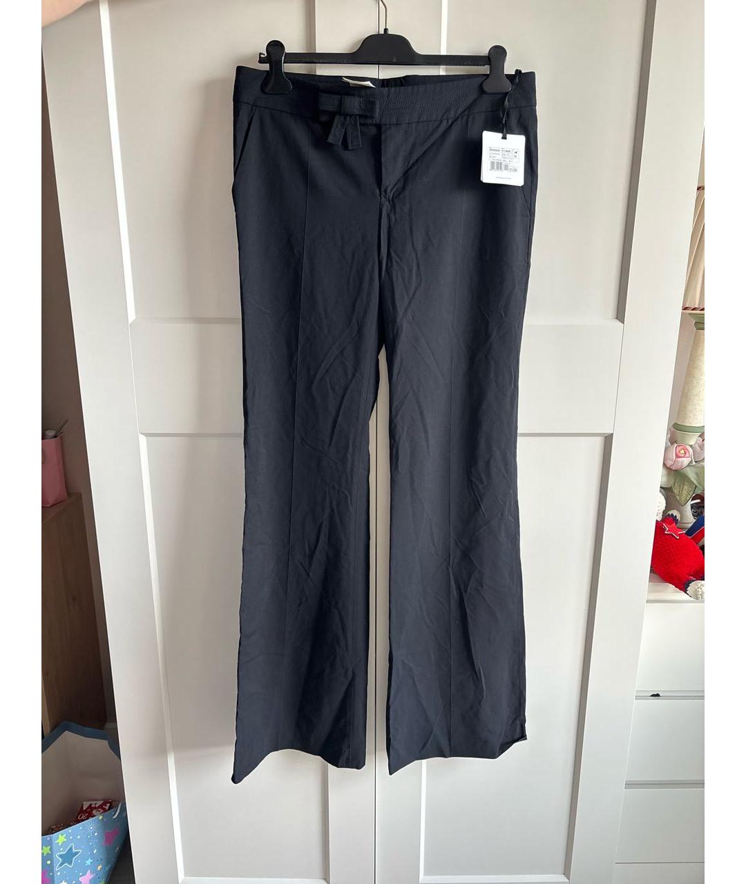 RED VALENTINO Черные вискозные прямые брюки, фото 6