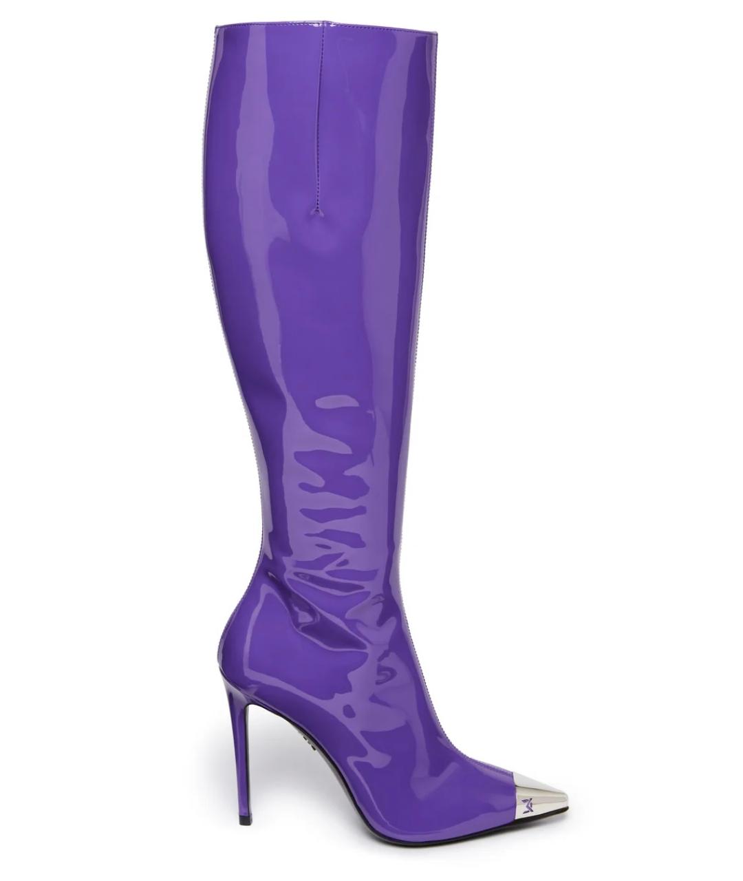 DAVID KOMA Фиолетовые сапоги из лакированной кожи, фото 1