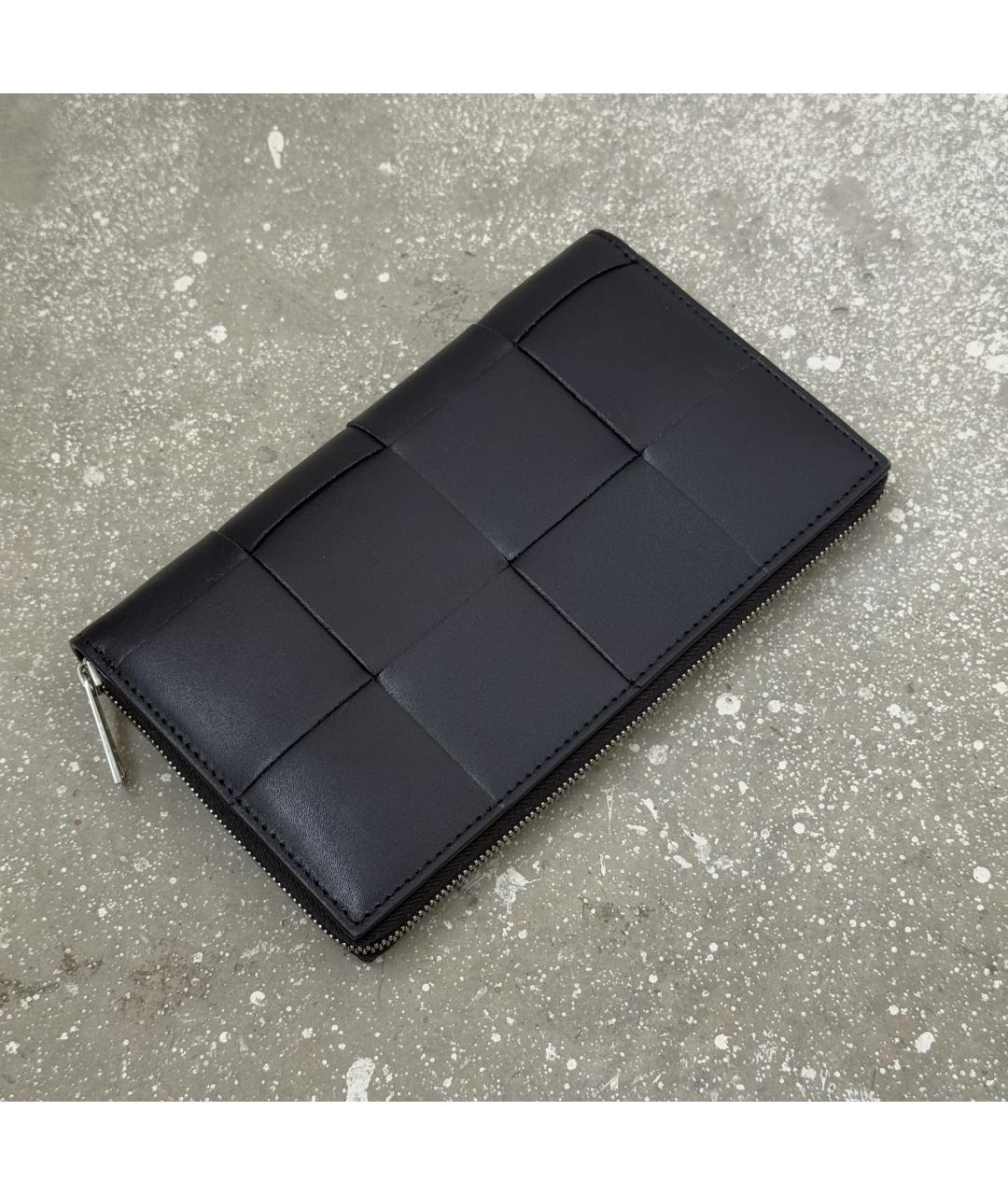 BOTTEGA VENETA Темно-синий кожаный кошелек, фото 3