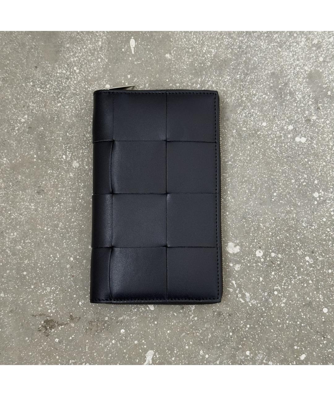 BOTTEGA VENETA Темно-синий кожаный кошелек, фото 2