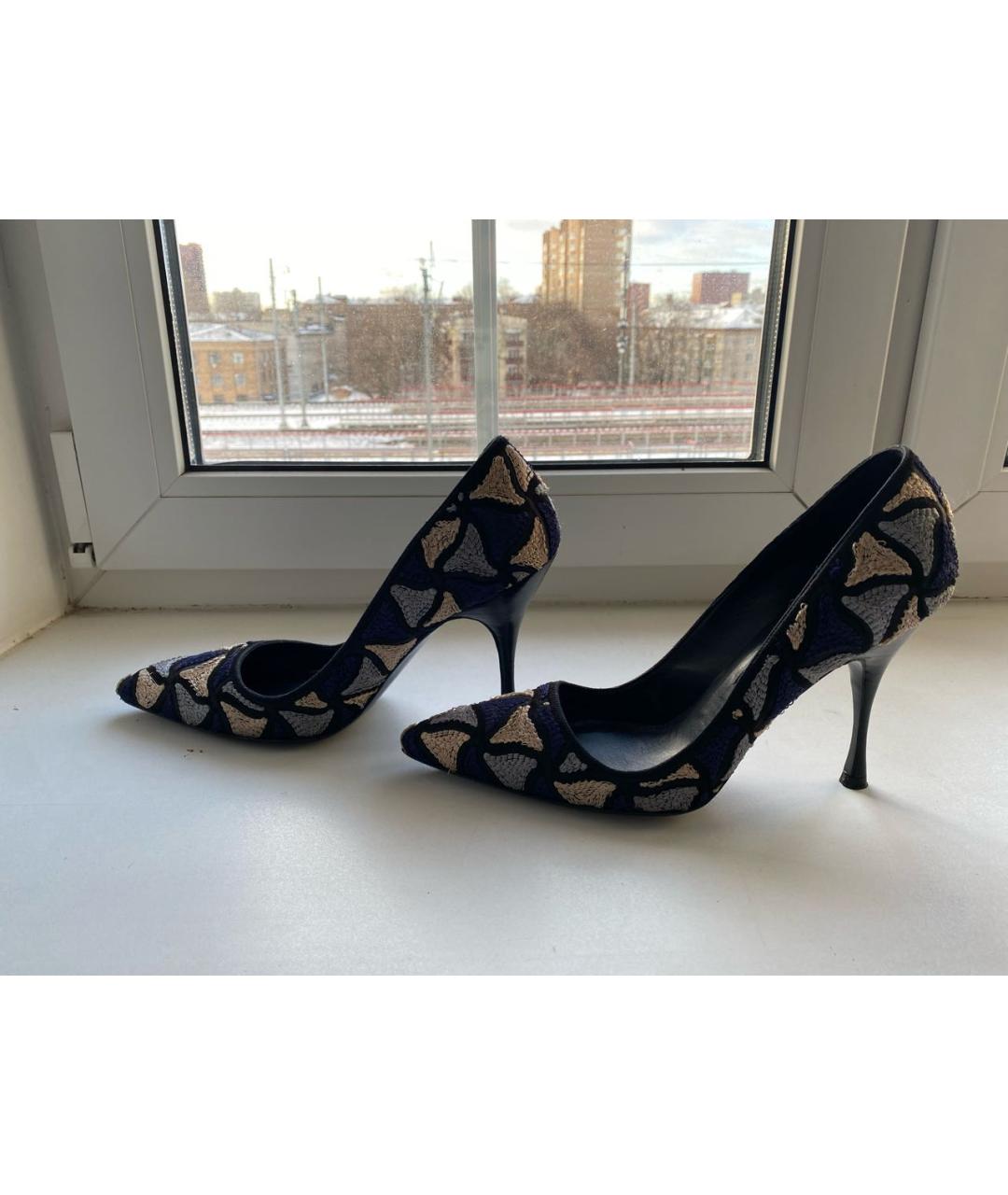 MANOLO BLAHNIK Мульти текстильные туфли, фото 9