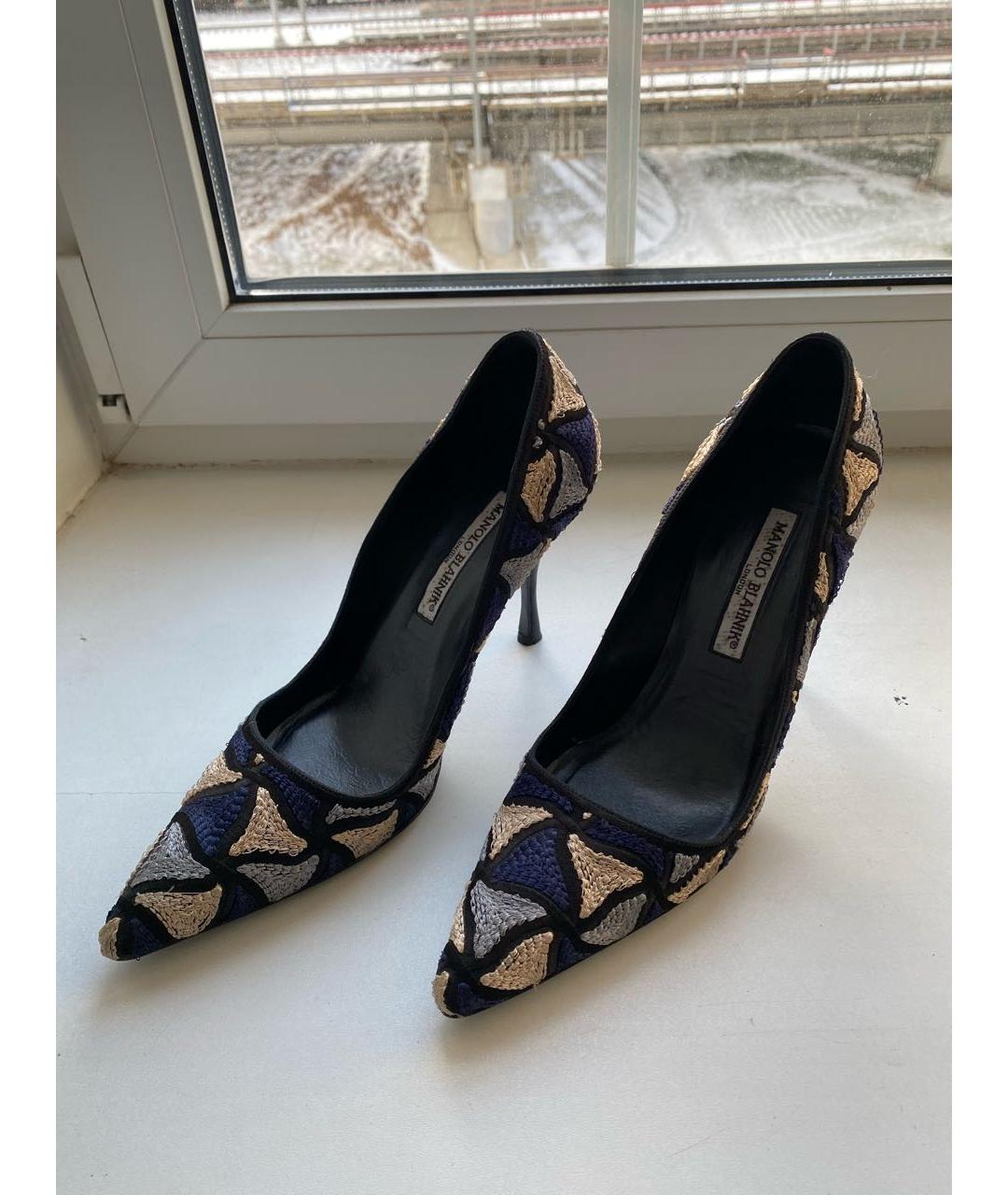 MANOLO BLAHNIK Мульти текстильные туфли, фото 3