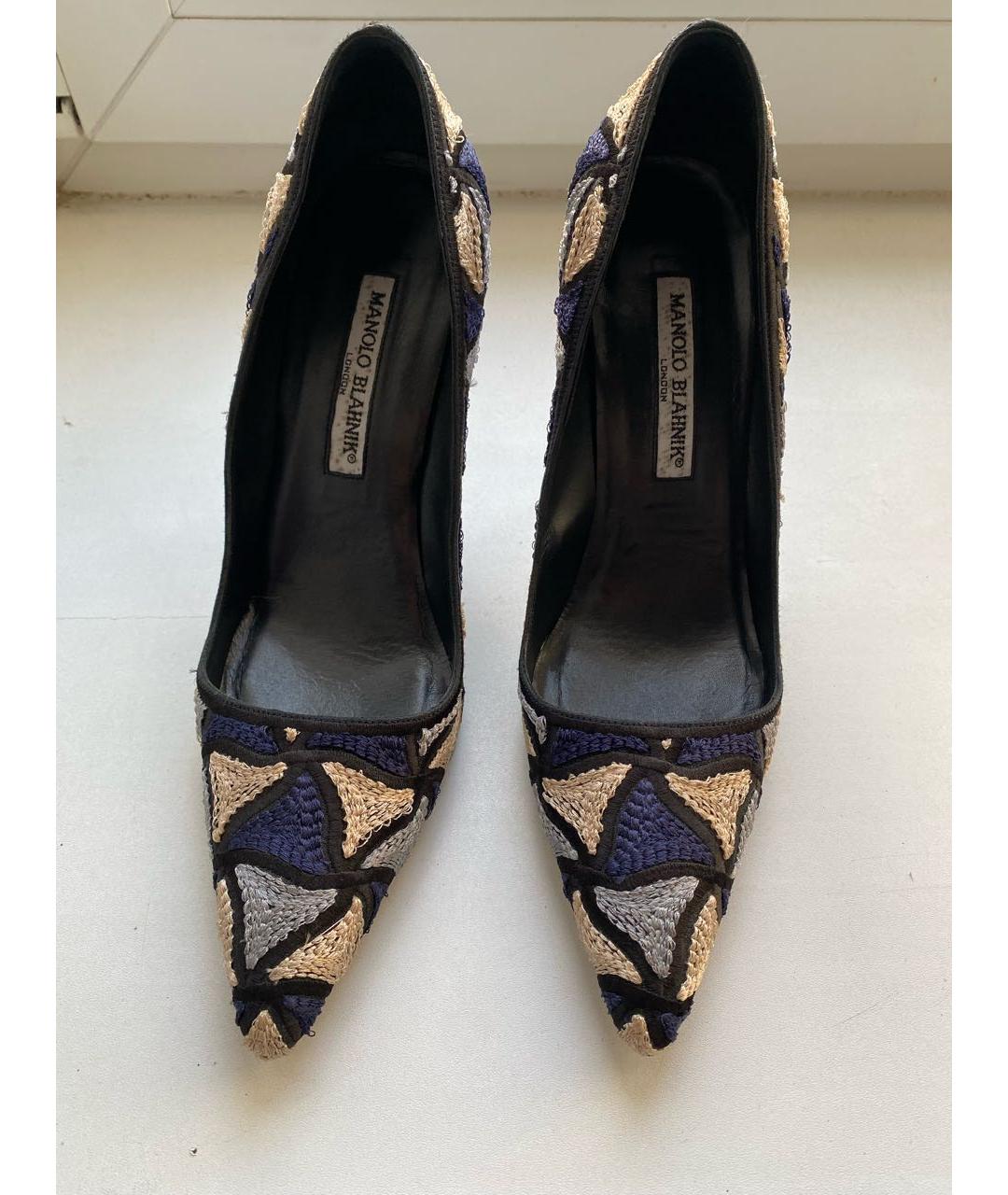 MANOLO BLAHNIK Мульти текстильные туфли, фото 2