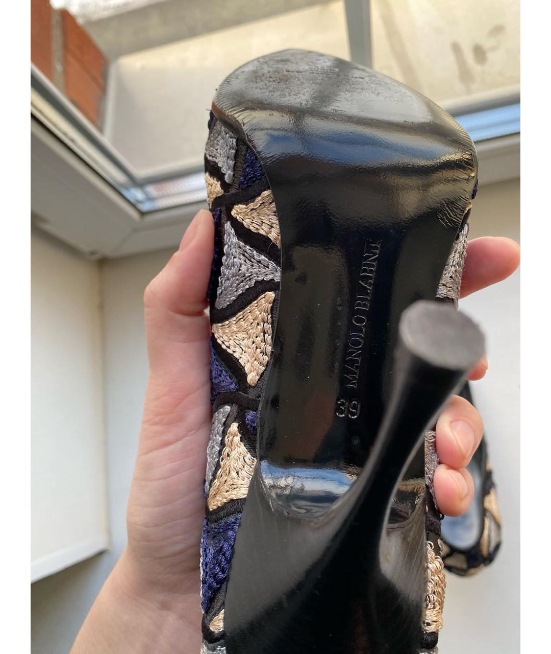 MANOLO BLAHNIK Мульти текстильные туфли, фото 8