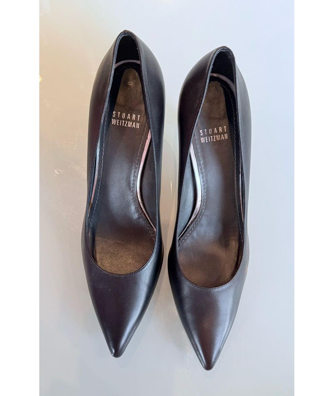 STUART WEITZMAN Черные кожаные туфли, фото 4