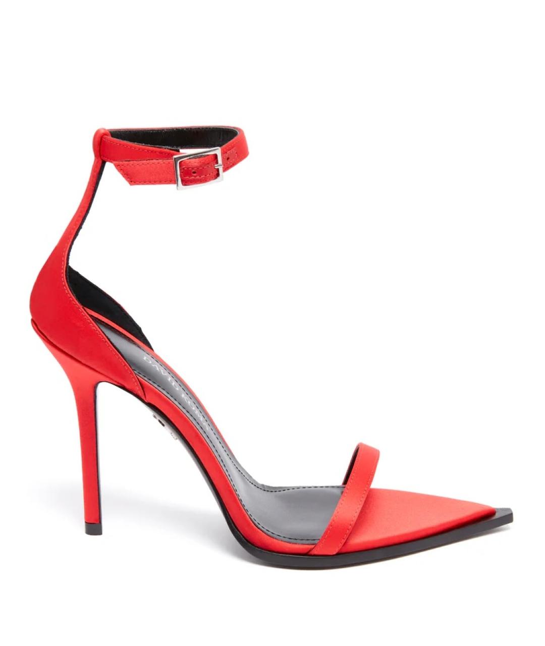 DAVID KOMA Красные текстильные босоножки, фото 1