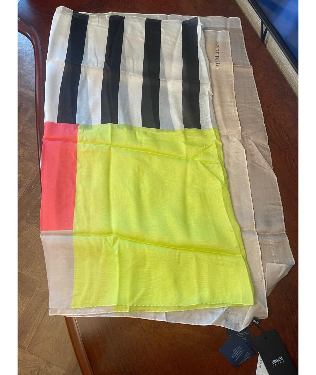 ARMANI JEANS Мульти шелковый шарф, фото 3