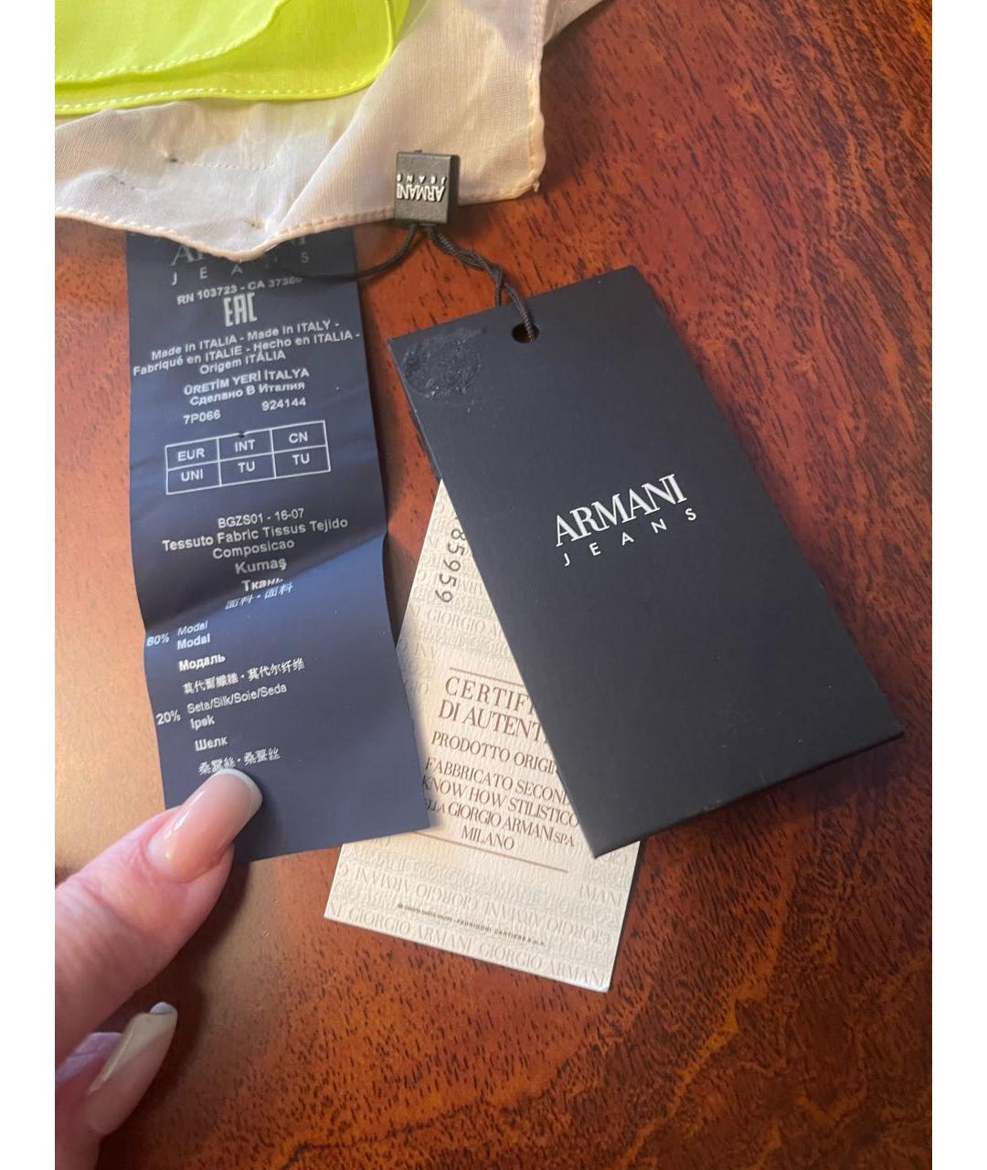 ARMANI JEANS Мульти шелковый шарф, фото 4