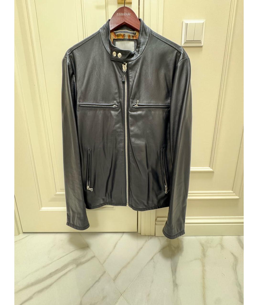 JACOB COHEN Черная кожаная куртка, фото 6