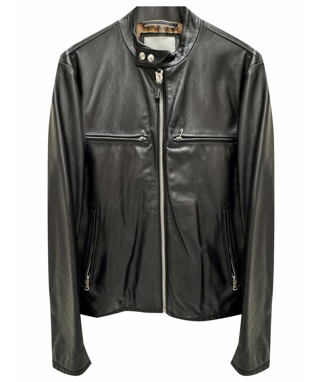 JACOB COHEN Черная кожаная куртка, фото 1