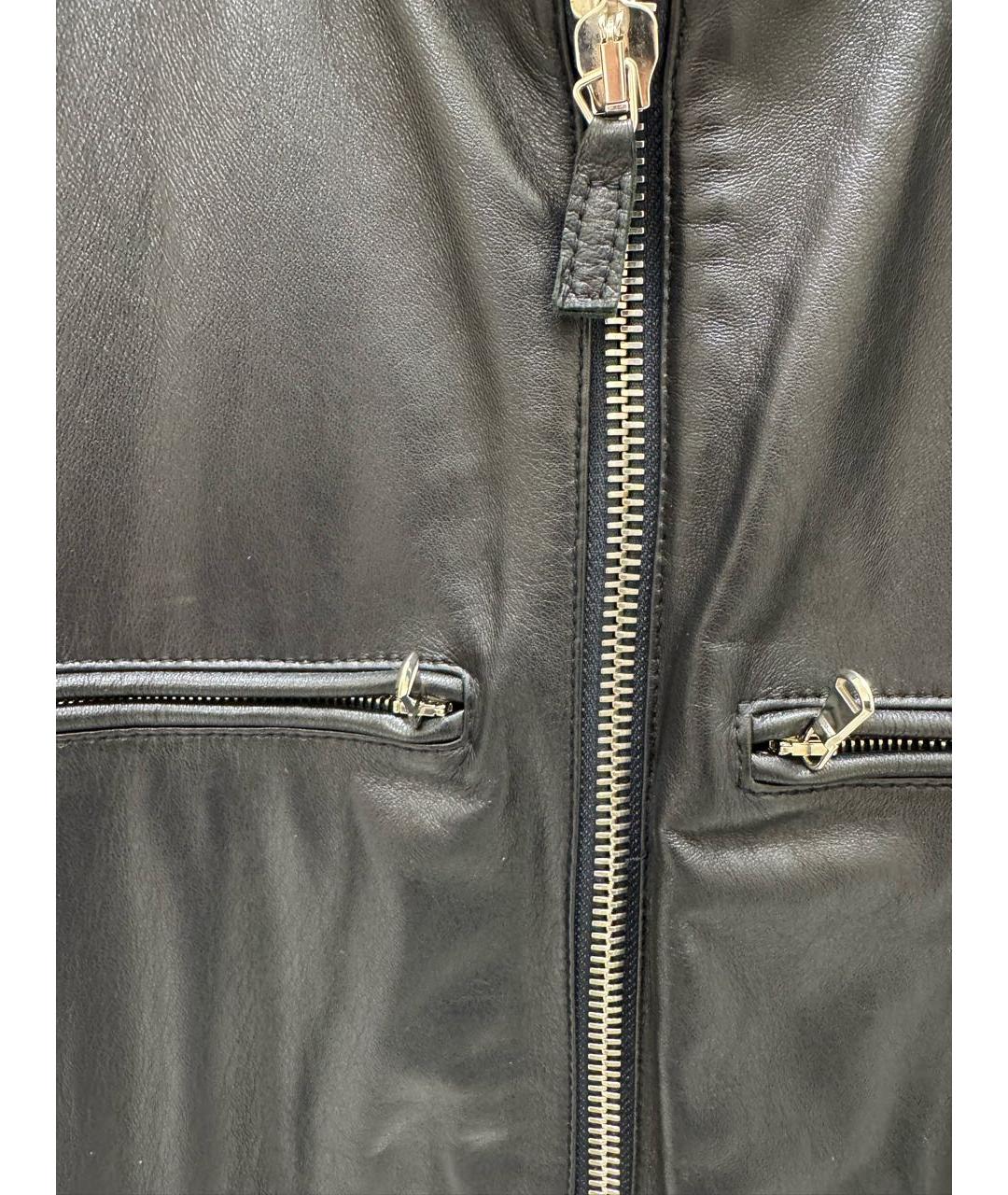 JACOB COHEN Черная кожаная куртка, фото 4