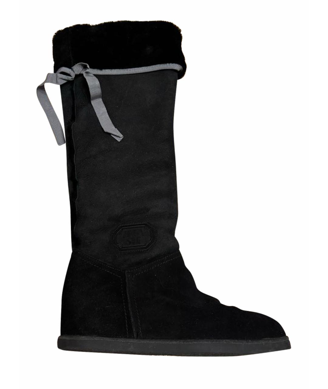 ANNA SUI Черные замшевые сапоги, фото 1