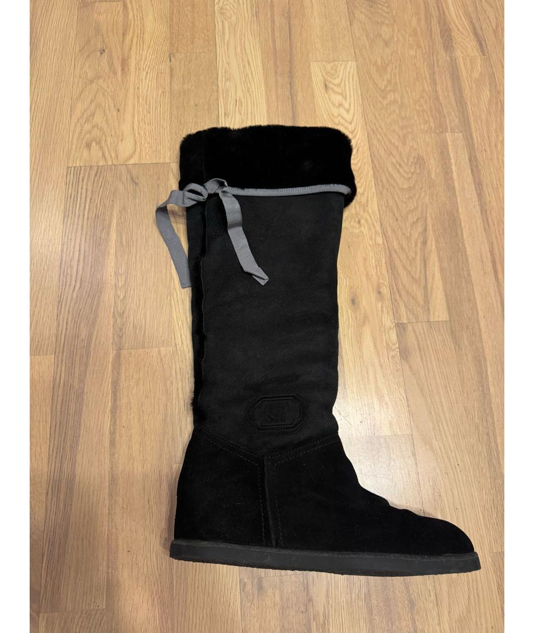 ANNA SUI Черные замшевые сапоги, фото 7