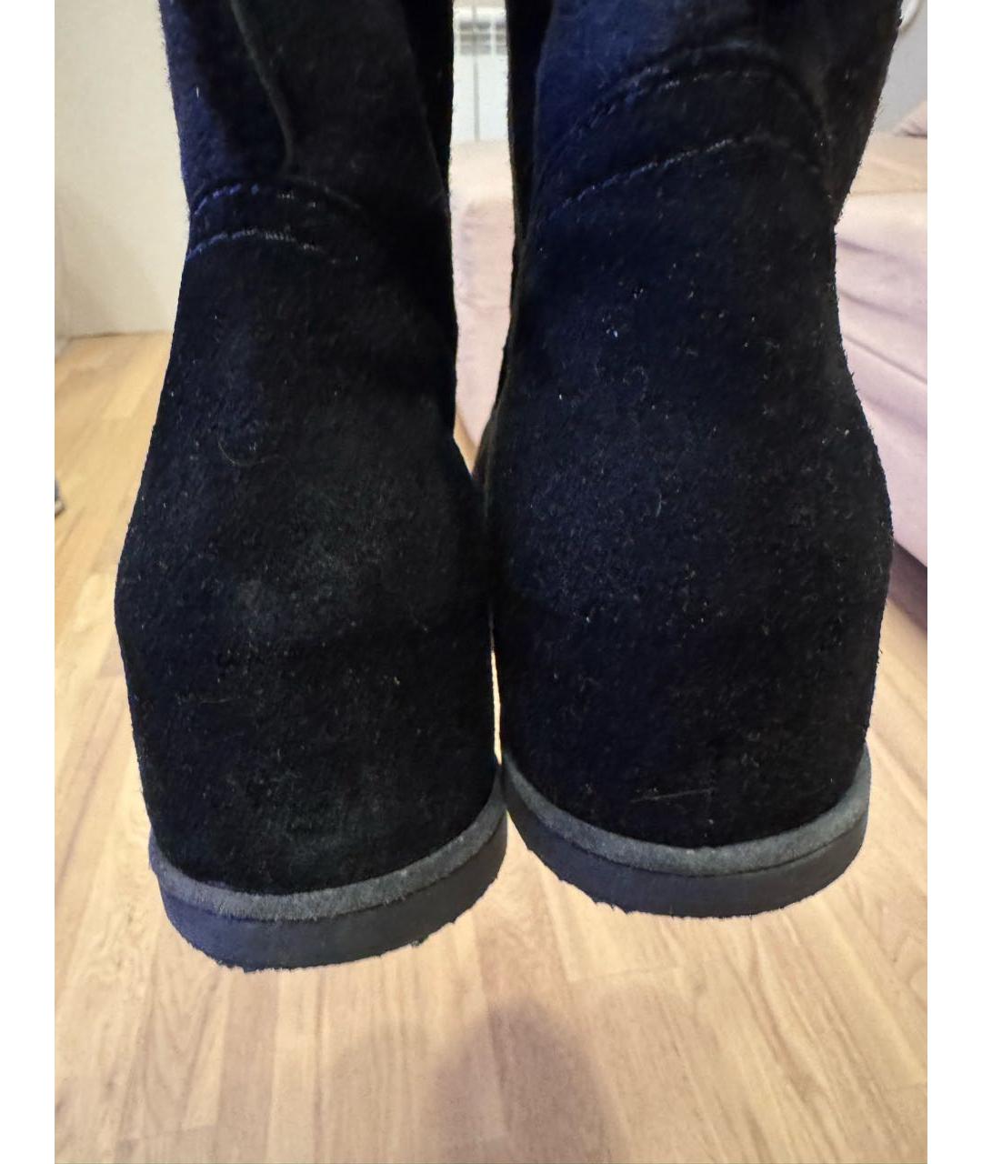 ANNA SUI Черные замшевые сапоги, фото 4