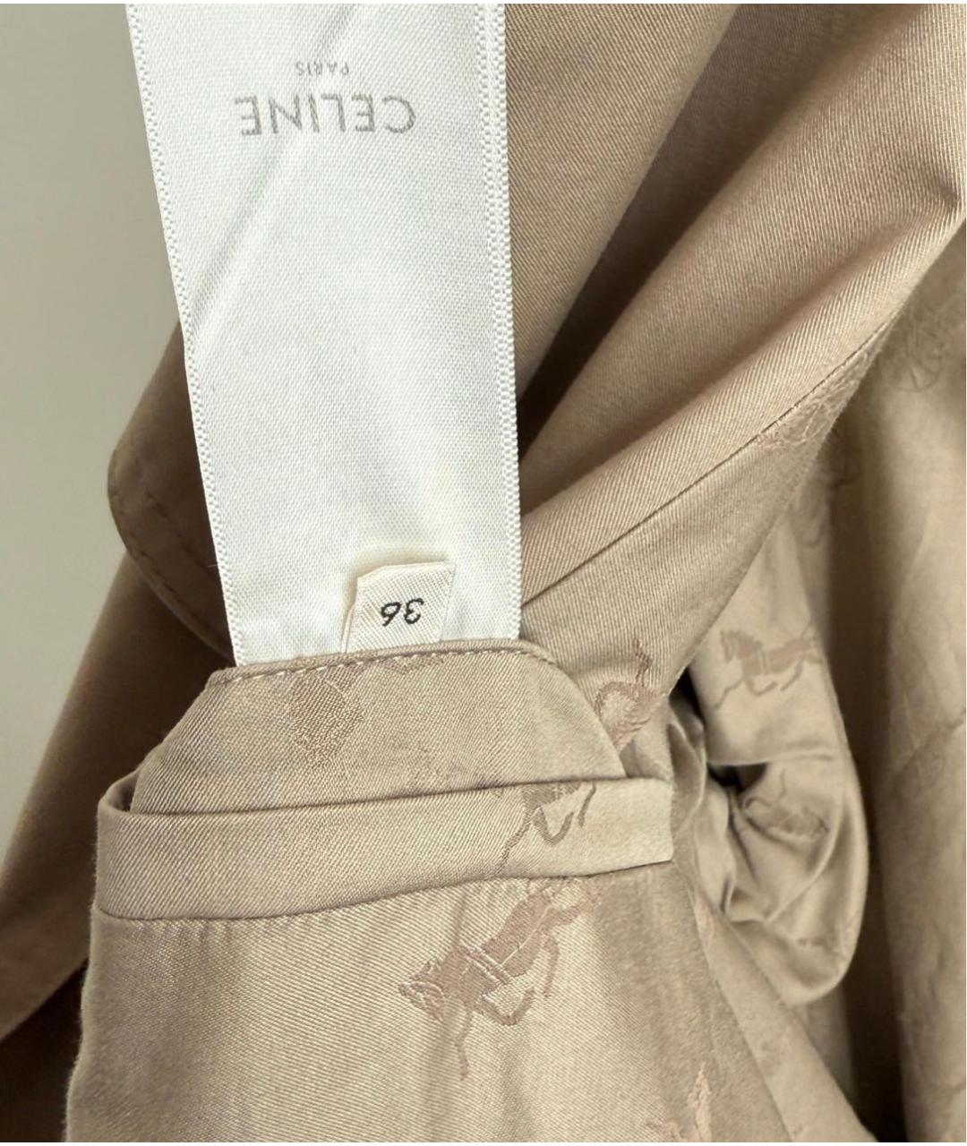 CELINE Бежевый хлопковый тренч/плащ, фото 5