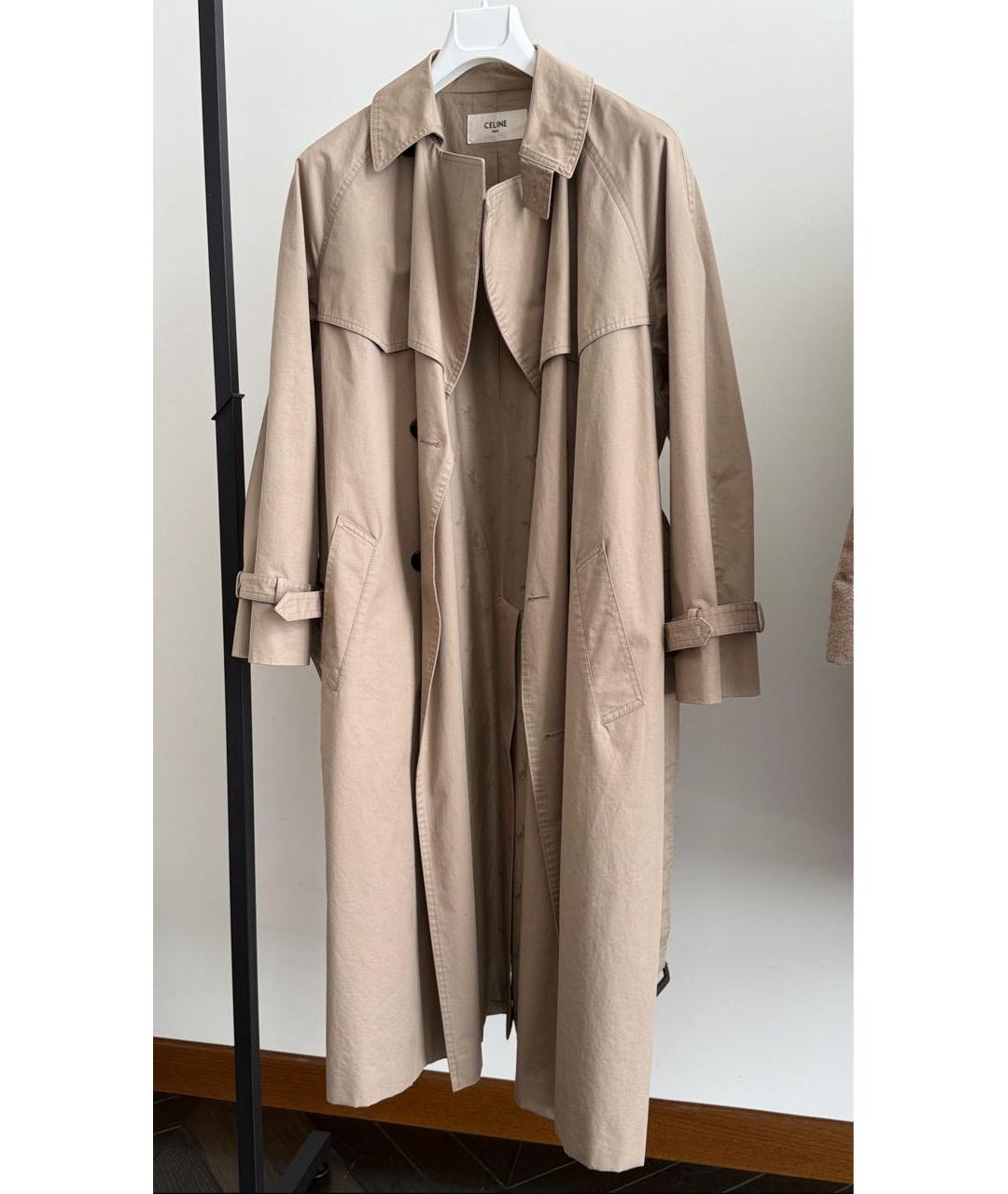 CELINE Бежевый хлопковый тренч/плащ, фото 7