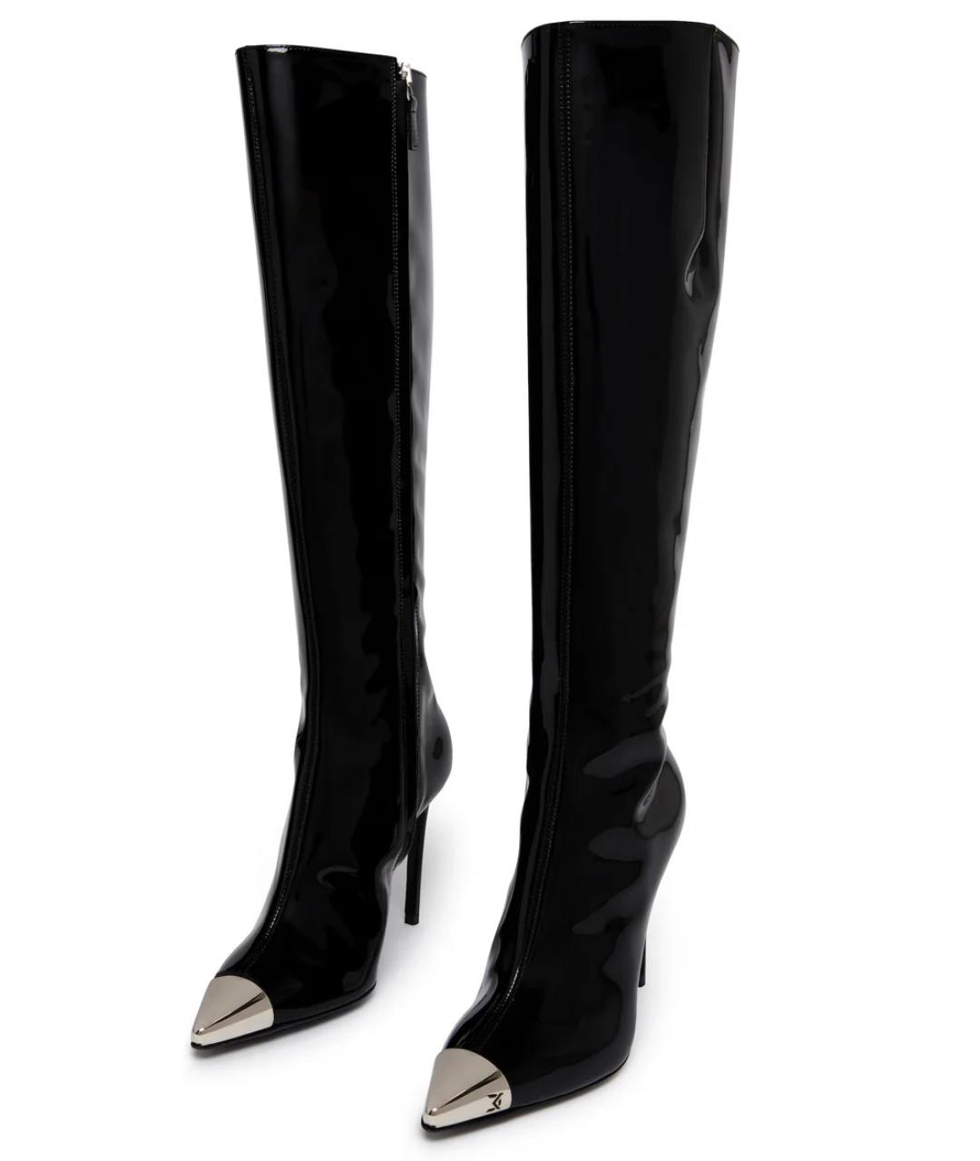 DAVID KOMA Черные сапоги из лакированной кожи, фото 2