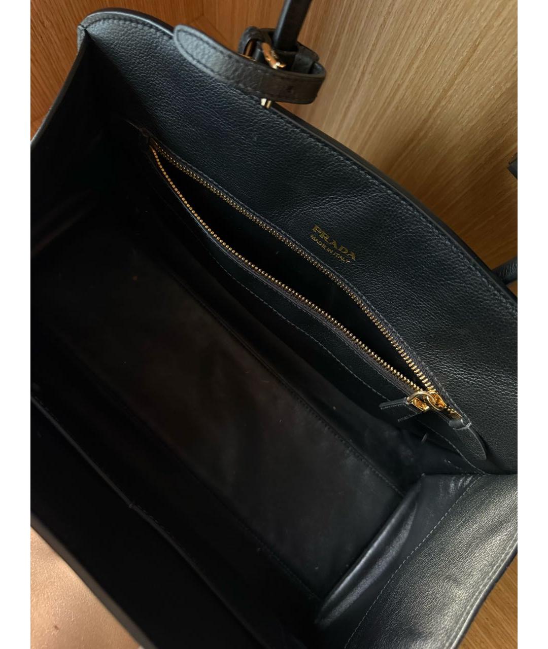 PRADA Черная кожаная сумка тоут, фото 4